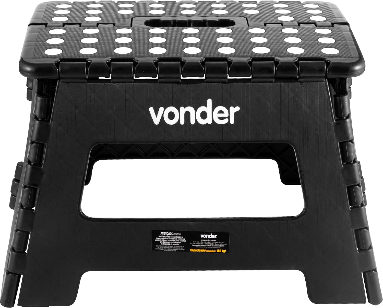 Banqueta Dobrável Antiderrapante VONDER Plástico Preta 220mm — foto 2
