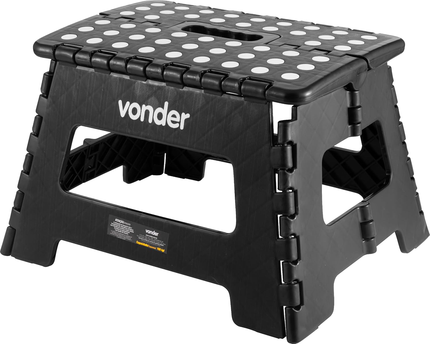 Banqueta Dobrável Antiderrapante VONDER Plástico Preta 220mm — foto 3