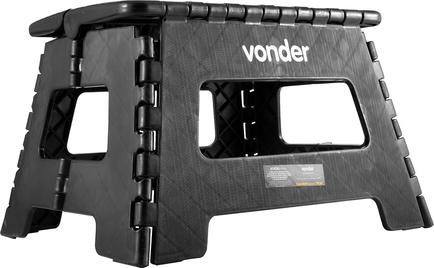 Banqueta Dobrável Antiderrapante VONDER Plástico Preta 220mm — foto 4