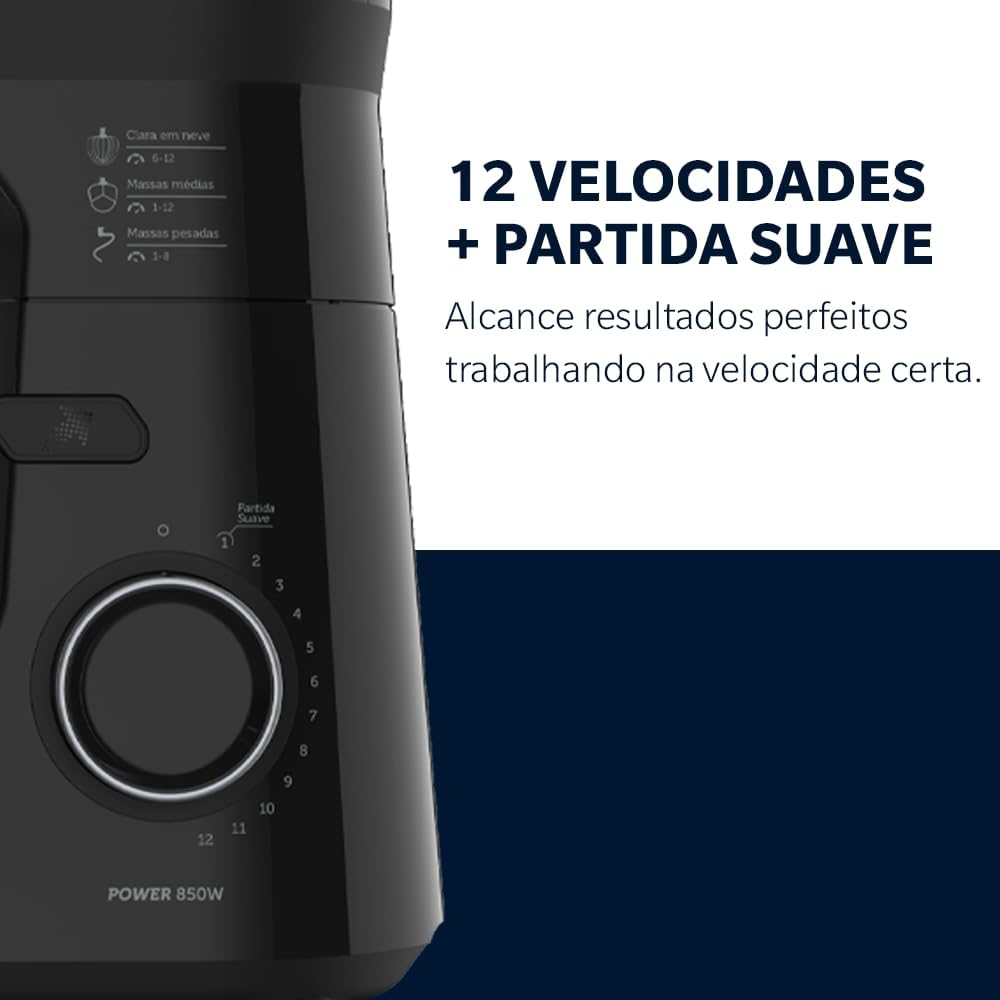 Batedeira Planetária Oster 850W Inox 12 Velocidades — foto 5