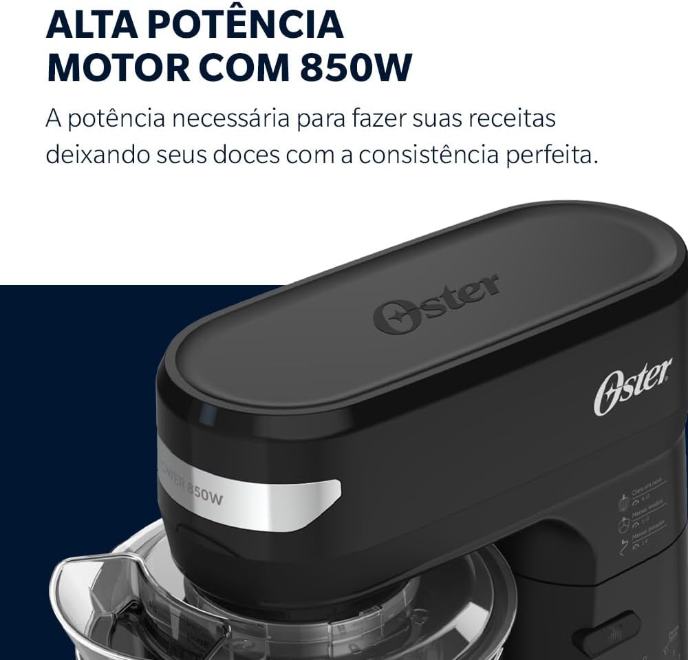 Batedeira Planetária Oster 850W Inox 12 Velocidades — foto 3