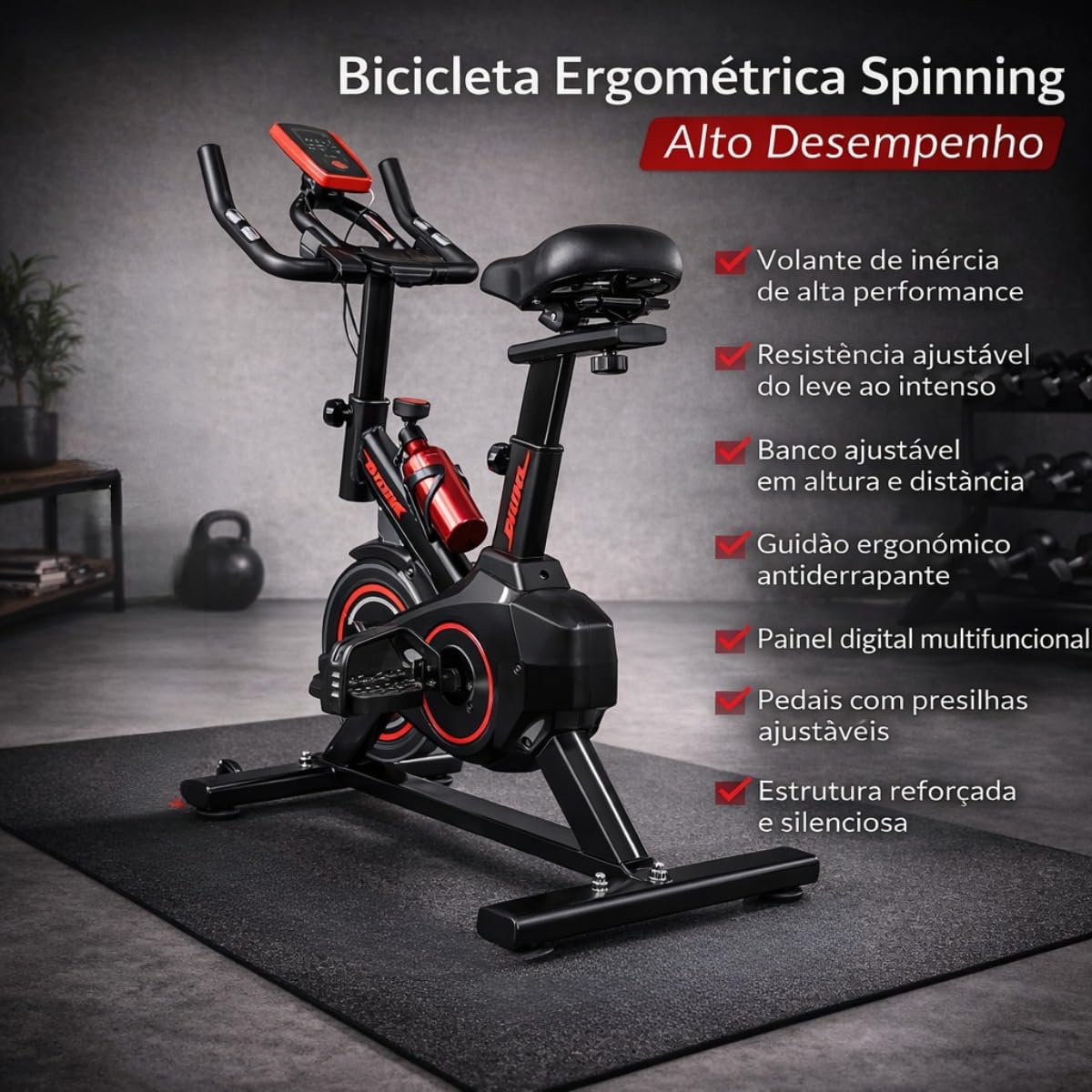 Bike Ergométrica Vertical Premium Silenciosa - Modelo Spinning — foto 6