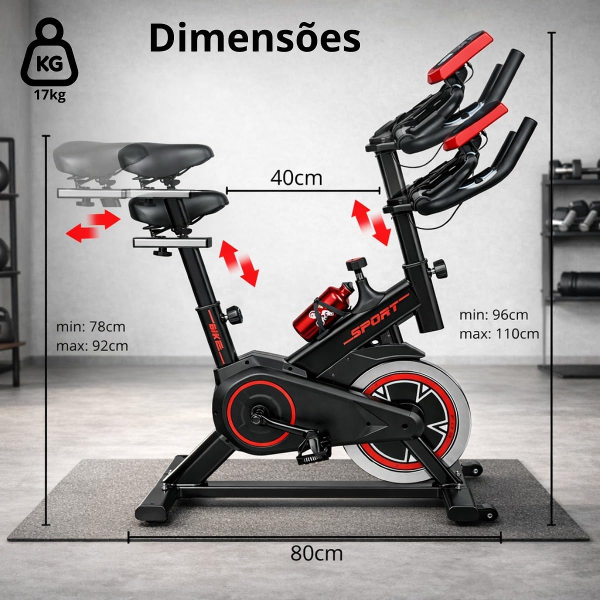 Bike Ergométrica Vertical Premium Silenciosa - Modelo Spinning — foto 5