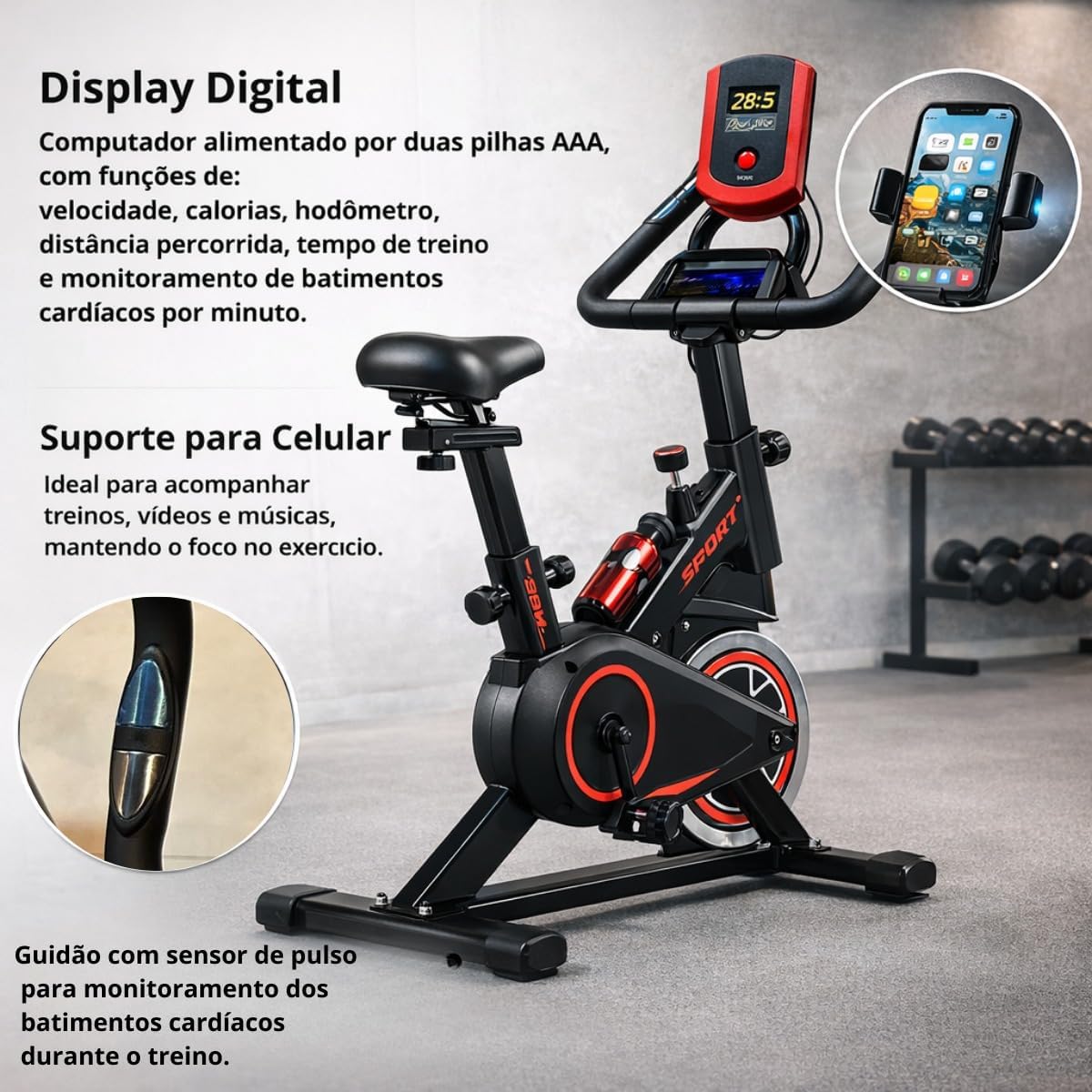 Bike Ergométrica Vertical Premium Silenciosa - Modelo Spinning — foto 4