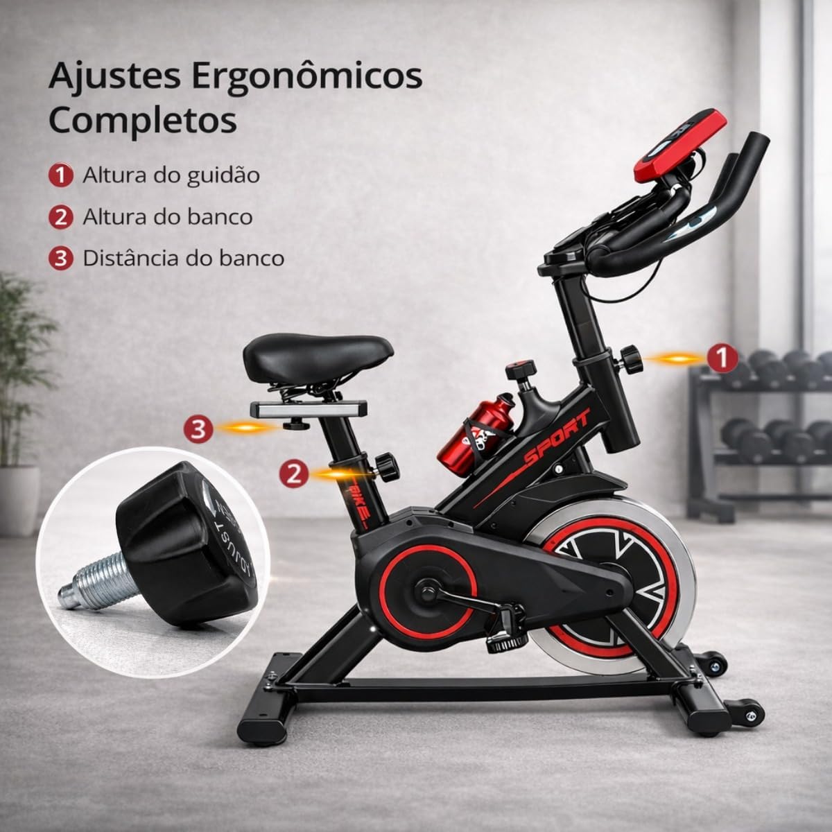 Bike Ergométrica Vertical Premium Silenciosa - Modelo Spinning — foto 3