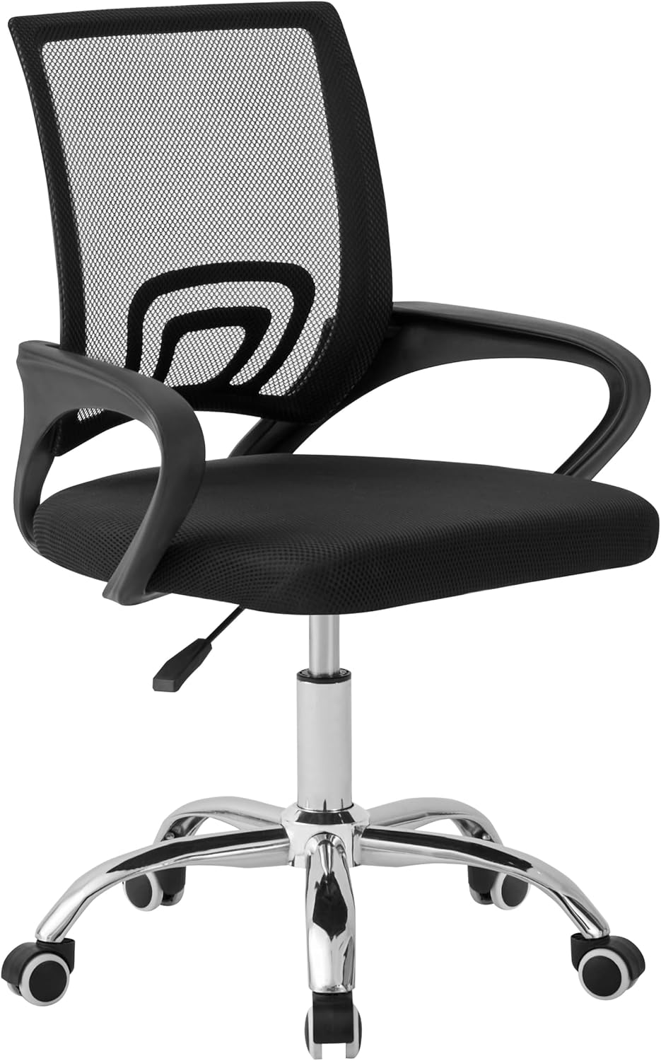 Cadeira Ergonômica Conthey Arco - Encosto Mesh Respirável, Regulagem de Altura a Gás, Base Cromada com 5 Rodízios, Braços Fixos - Preta