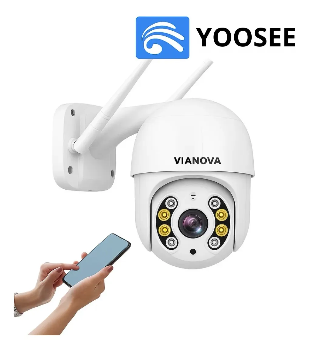 Câmera de Segurança Wi-Fi Vianova Yoosee Mini Dome HD - Bivolt 110V/220V