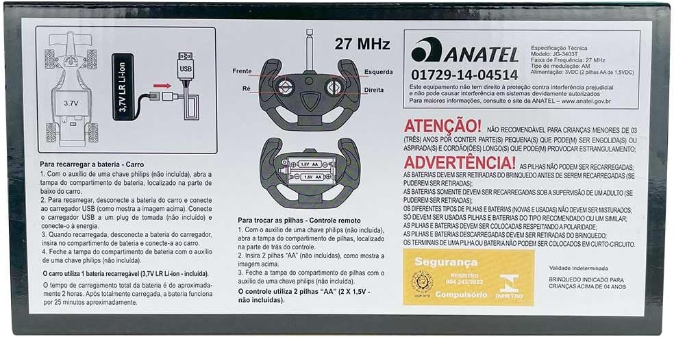 Carrinho de Controle Remoto 4 Funções com Luz e Som - Cores Sortidas — foto 3