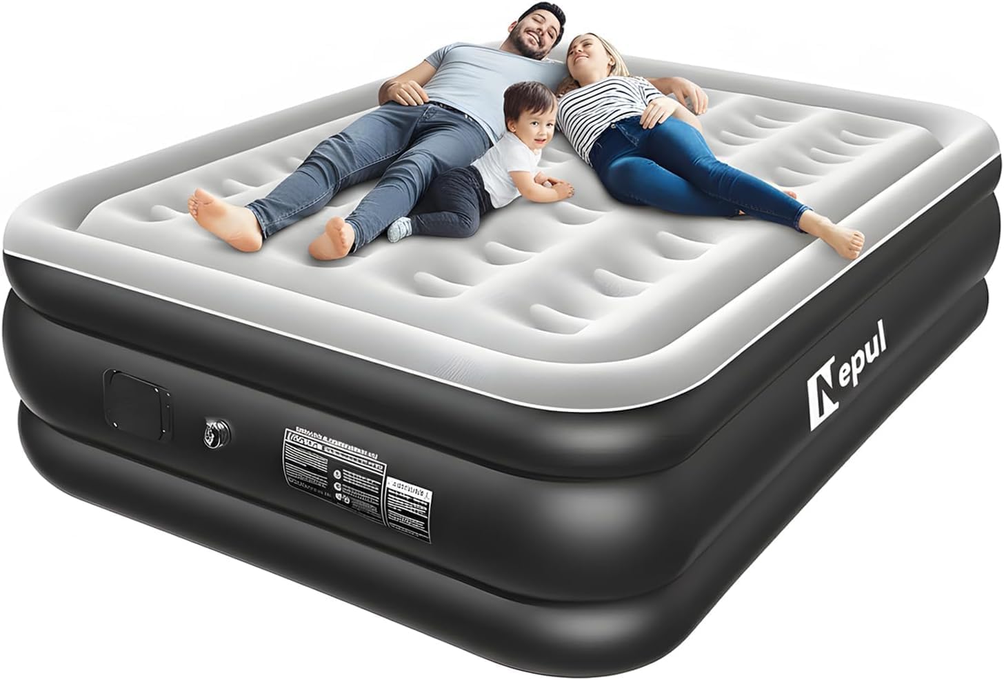 Colchão de Ar Queen Size Premium Inflável com Bomba de Lítio Embutida 203 x 152 x 46 cm