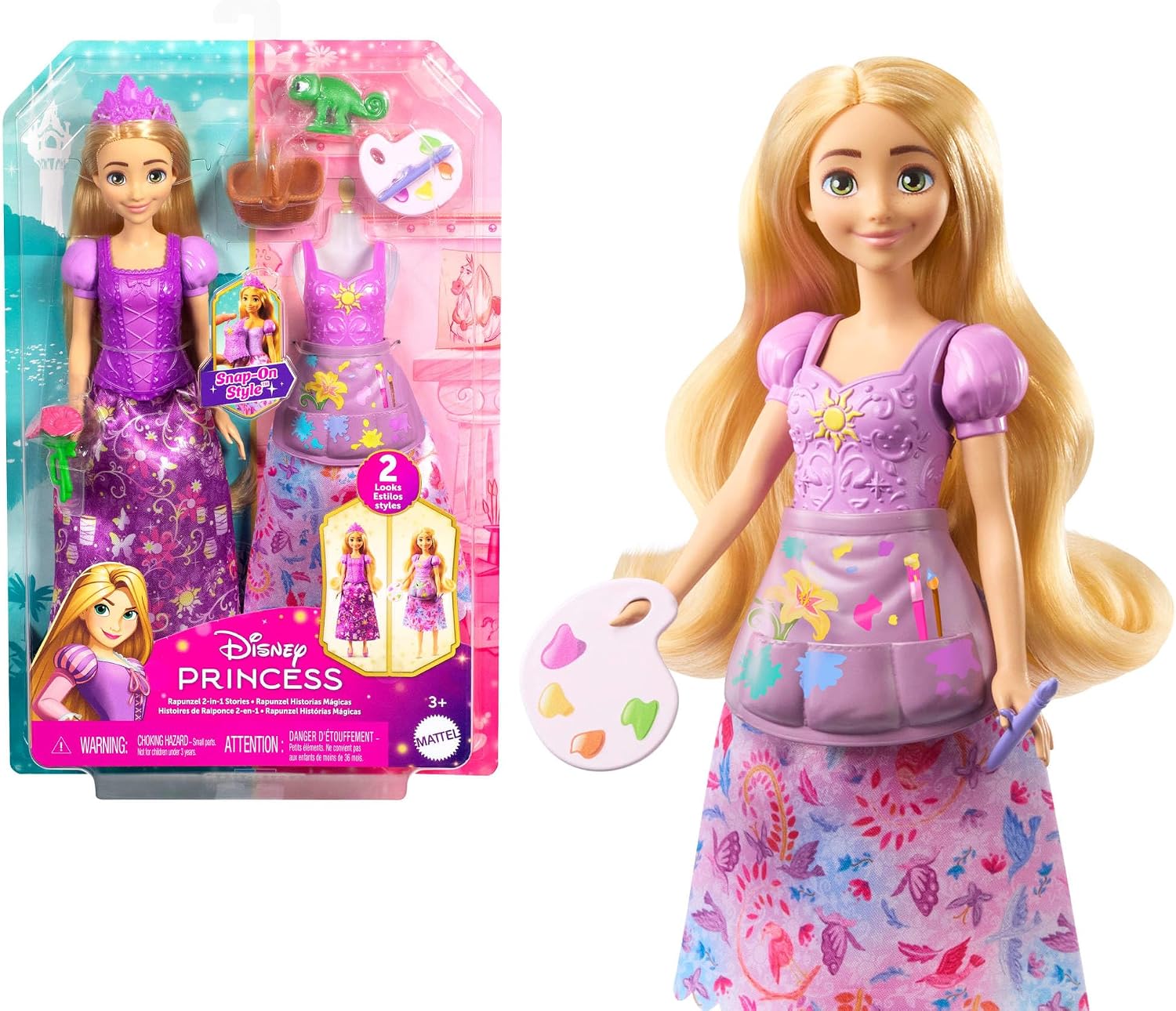 Disney Princesa Rapunzel Mudança de Vestido com Acessórios Trocáveis