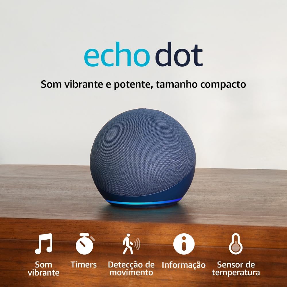 Echo Dot (Geração mais recente) | Smart speaker com Alexa, som potente, Wi-Fi e Bluetooth | Azul