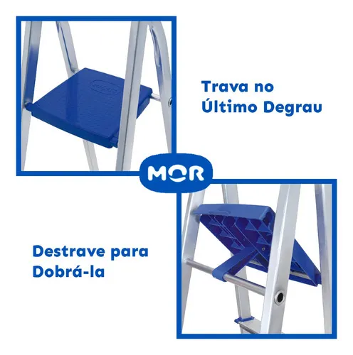 Escada Mor 5103 5 Degraus de Alumínio — foto 4