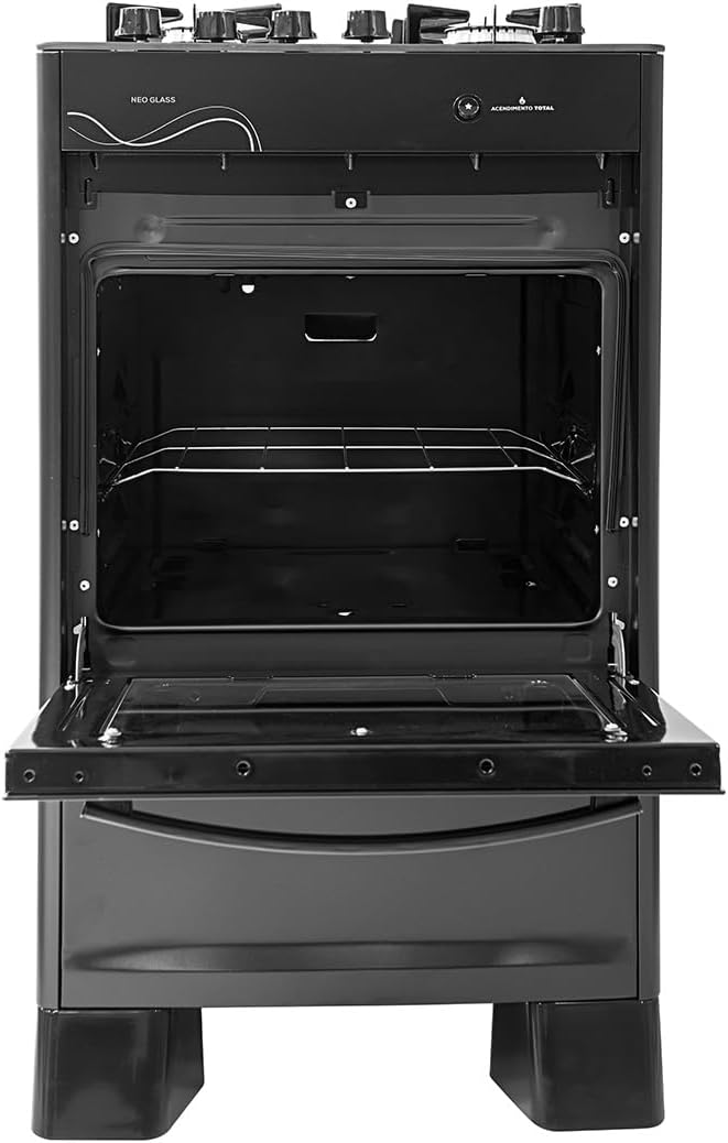 Fogão a Gás Suggar Neo Glass Preto 4 Bocas com Mesa de Vidro — foto 5
