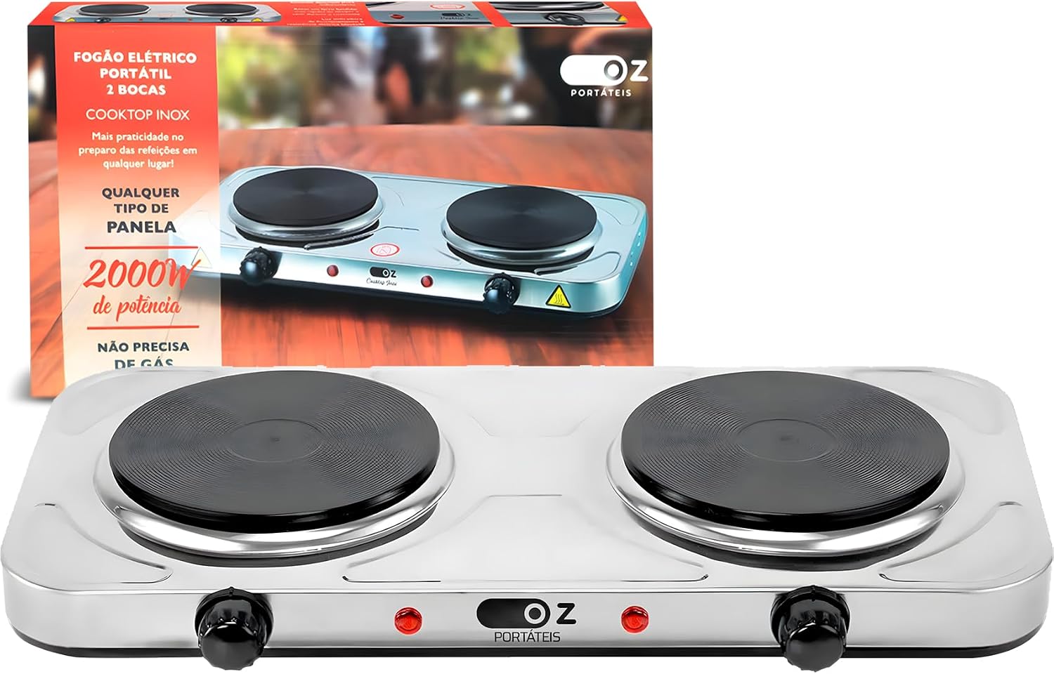 Fogão Elétrico Cooktop 2 Bocas FE2000 127V