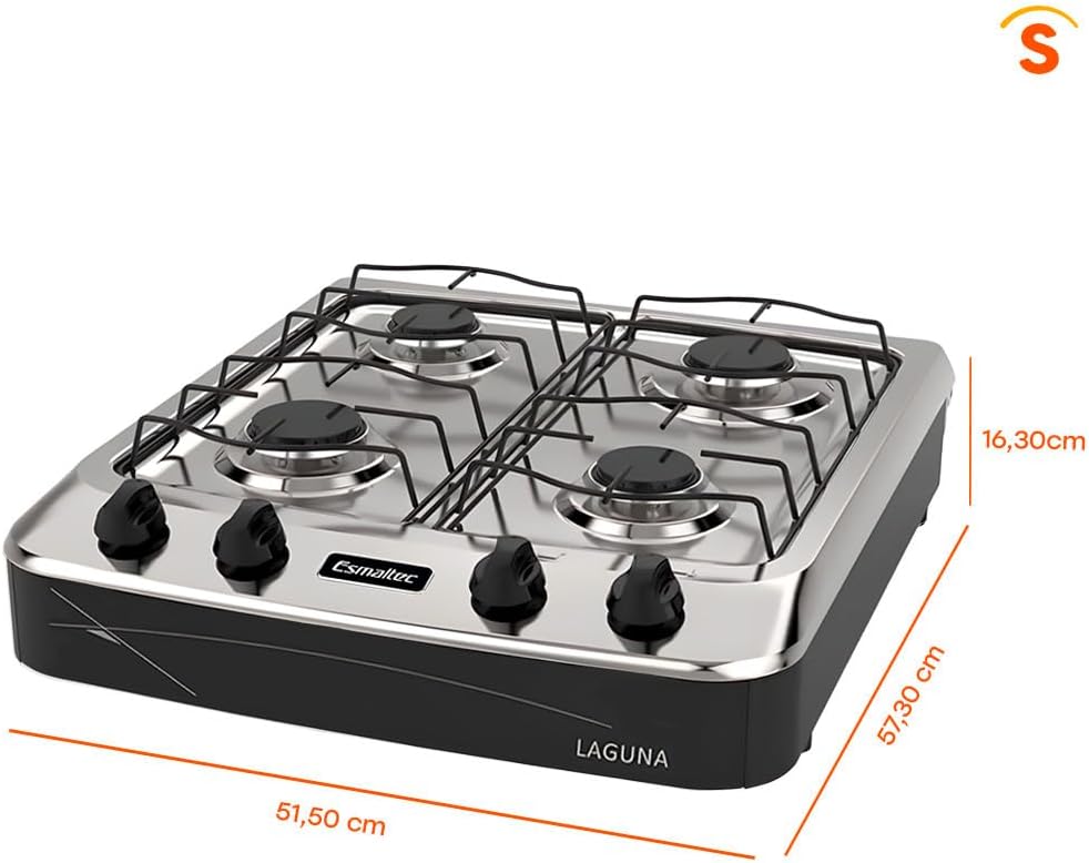Fogão Esmaltec Laguna 4 Bocas Mesa Inox — foto 6