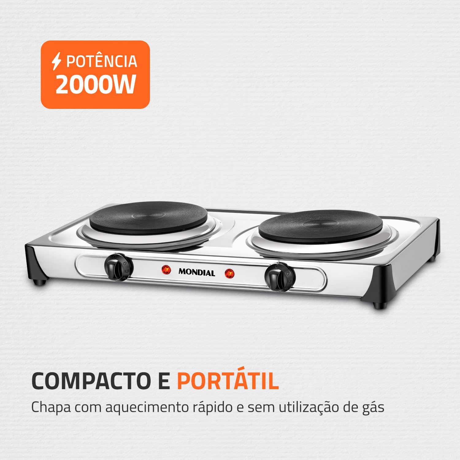 Fogareiro Elétrico Duplo Mondial FE-03 2000W Portátil — foto 2