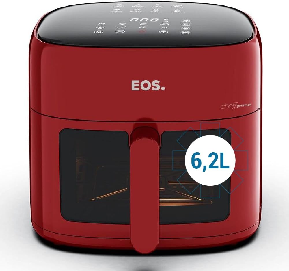 Fritadeira Sem Óleo Eos Chef Gourmet Air Fryer 6.2L Digital Vermelho EAF60V 220V