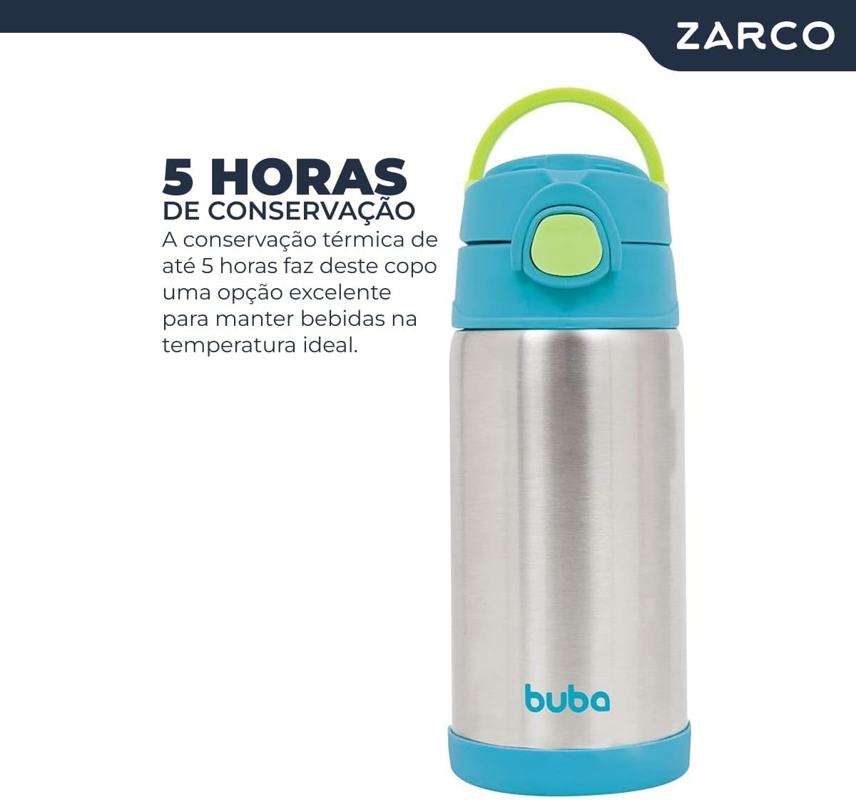 Garrafa Térmica Inox 400ml com Trava de Segurança e Canudo — foto 3