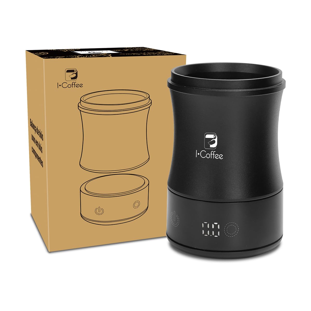 iCoffee Balança Digital de Café com Display Separado – Alta Precisão para Espresso e Pour Over, Preto
