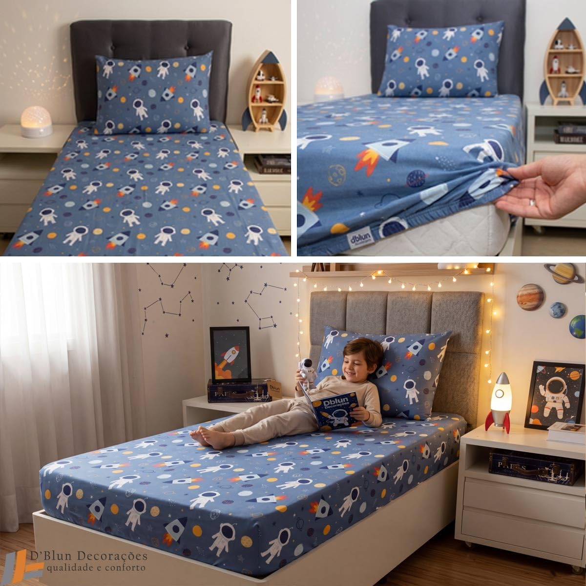 Jogo de Cama Infantil Malha 70% Algodão - Estampas Modernas — foto 7