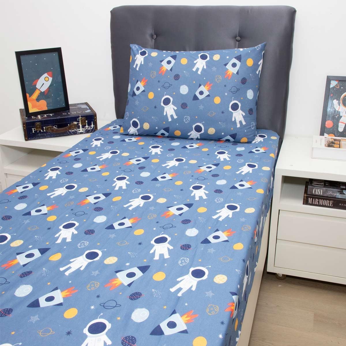 Jogo de Cama Infantil Malha 70% Algodão - Estampas Modernas — foto 3