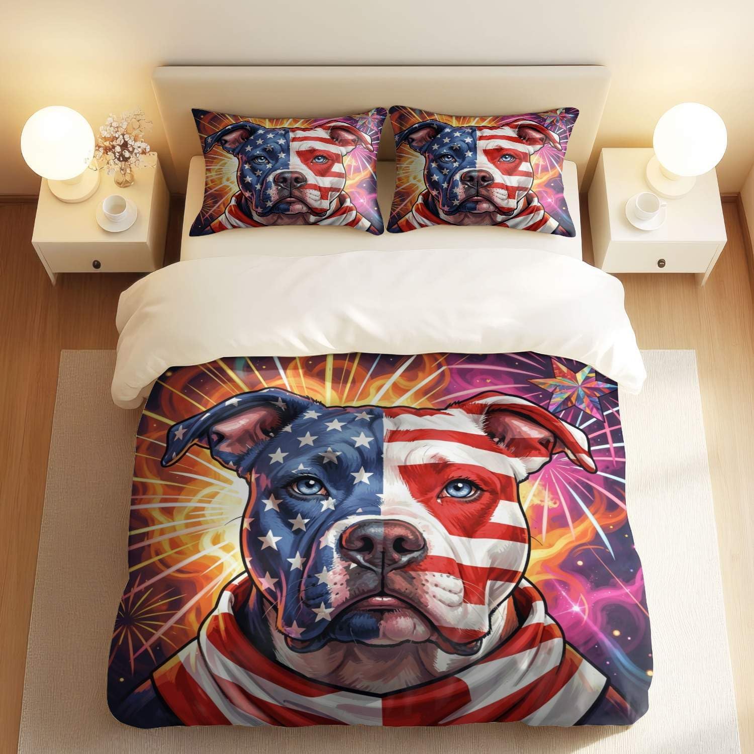 Jogo de Cama Patriótico Bandeira Americana 3 Peças - Microfibra 100% Premium