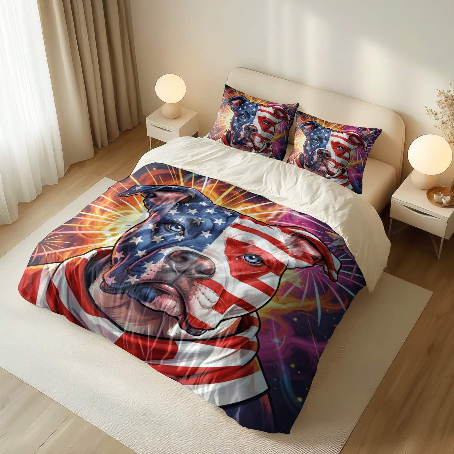 Jogo de Cama Patriótico Bandeira Americana 3 Peças - Microfibra 100% Premium — foto 4