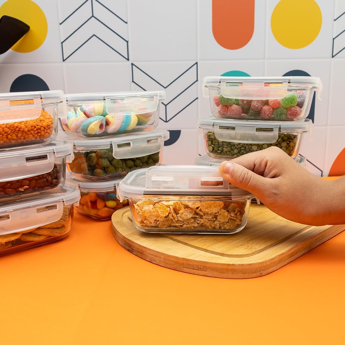 Kit de Potes Herméticos de Vidro Borossilicato para Conservação de Alimentos — foto 6