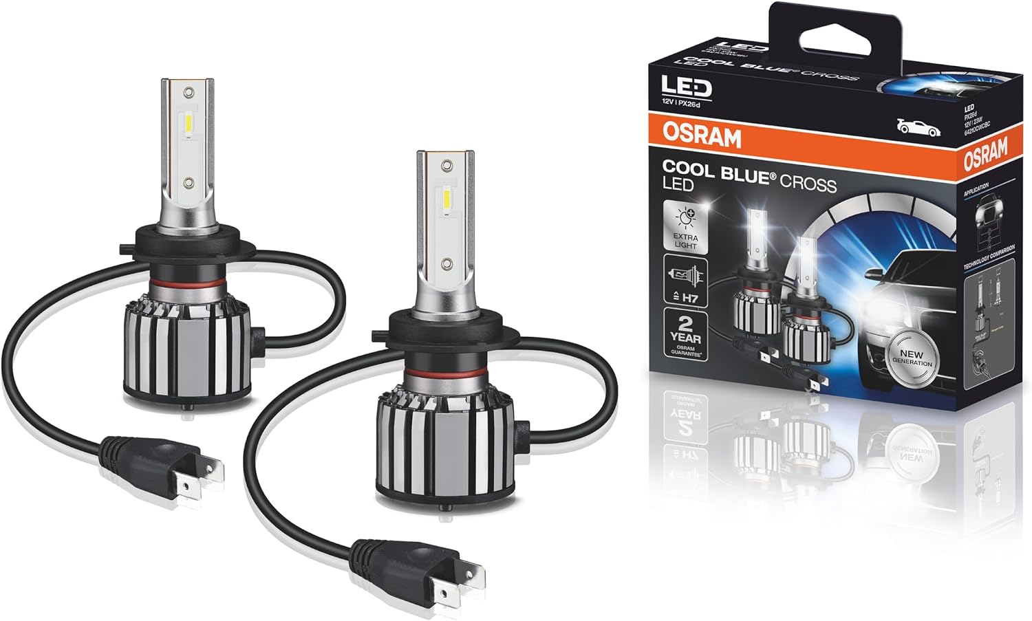 Lâmpadas LED H7 Cool Blue Cross OSRAM 64210CW CBC - 23W 12V 6000K