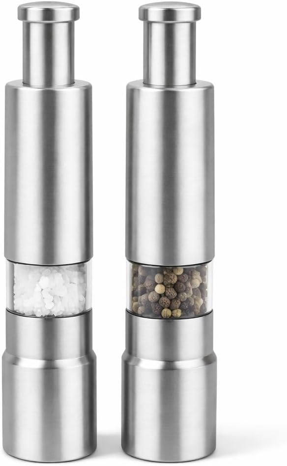 Kit Moedor Manual de Sal e Pimenta em Aço Inox 15 cm - Design Moderno