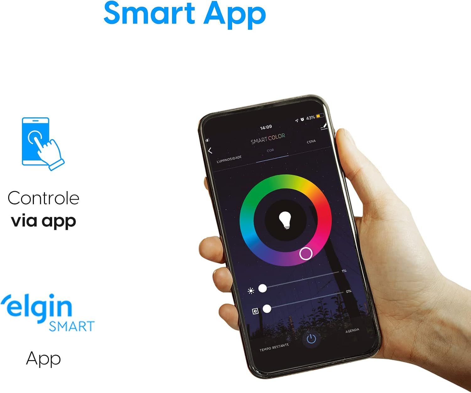 Lâmpada Inteligente Elgin Smart Wi-Fi 20W E27 RGB — foto 6