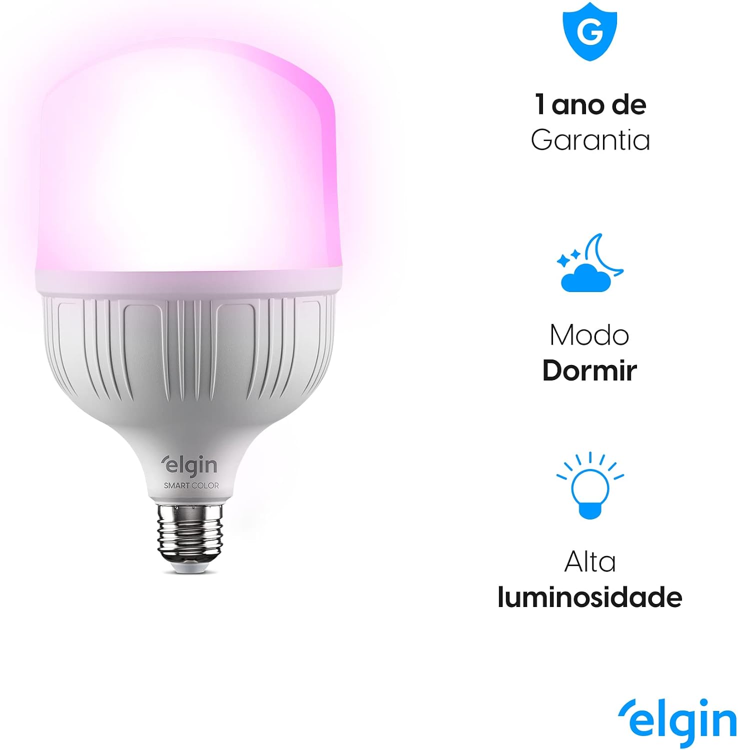 Lâmpada Inteligente Elgin Smart Wi-Fi 20W E27 RGB — foto 3