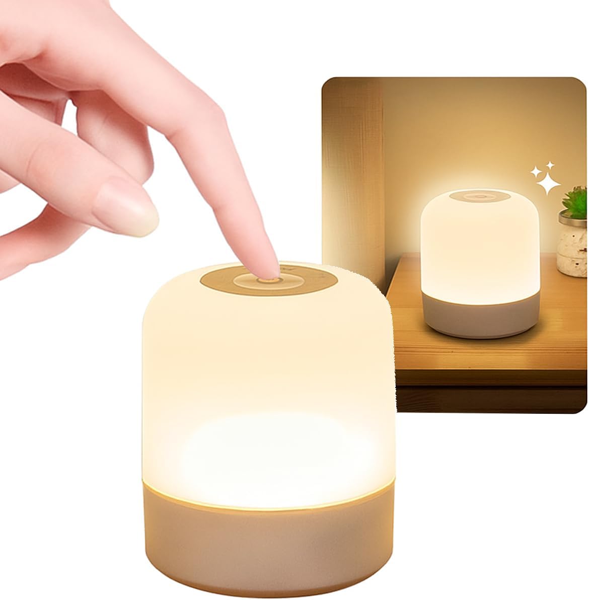 Luminária de Mesa LED Recarregável com 3 Modos de Iluminação e Controle Touch