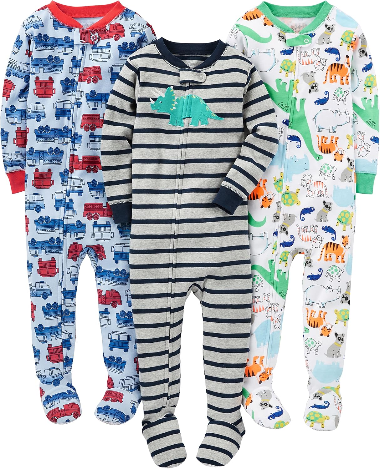 Macacão de dormir para bebês Simple Joys by Carter's - Algodão com Pés Justos
