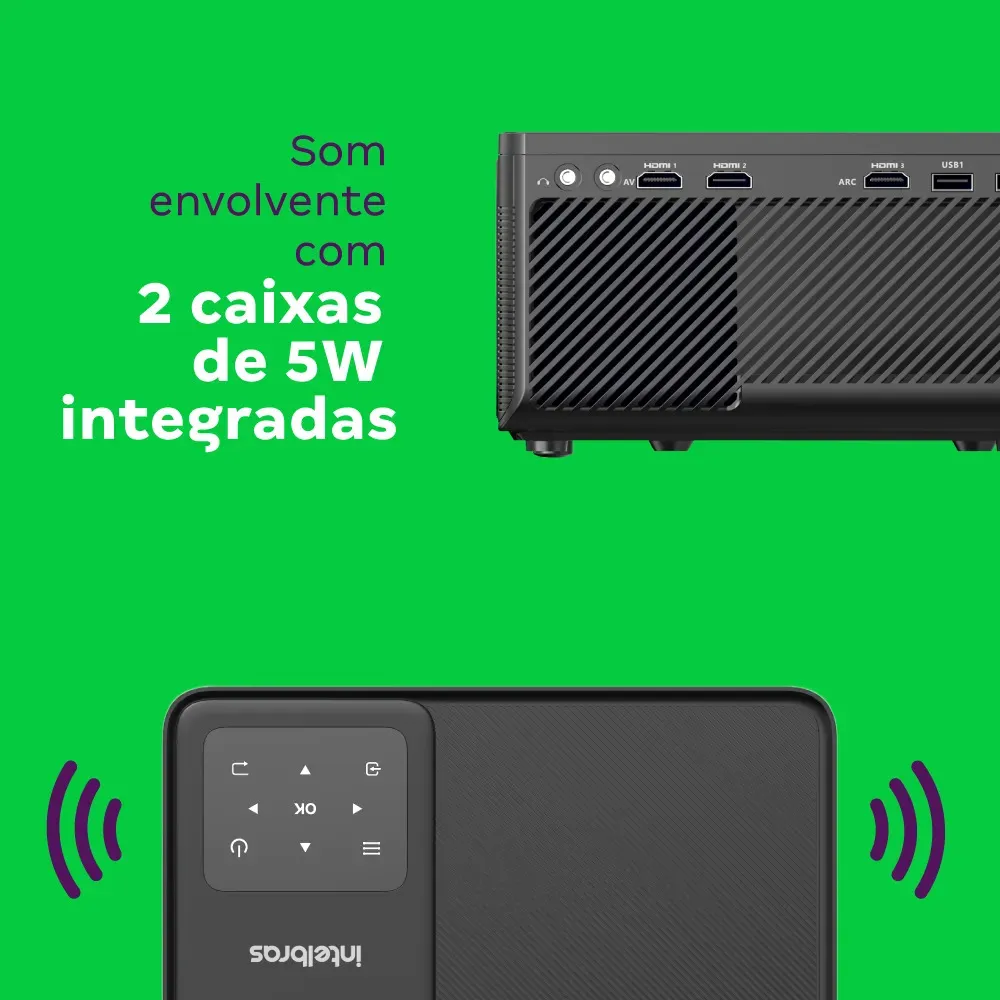 Projetor Full HD 5200 Lúmens PFL5211 Intelbras Preto — foto 5