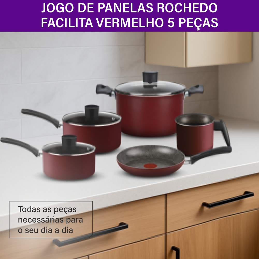 Jogo de Panelas Rochedo Antiaderente 5 Peças Facilita — foto 8