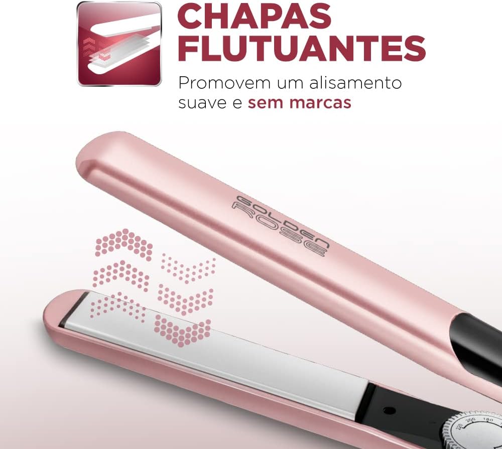 Prancha Alisadora Mondial P-20 Golden Rose/Preto Bivolt — foto 4