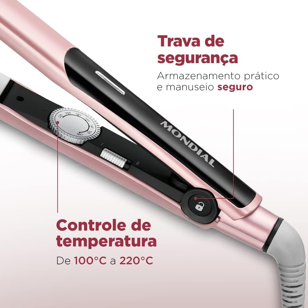 Prancha Alisadora Mondial P-20 Golden Rose/Preto Bivolt — foto 3