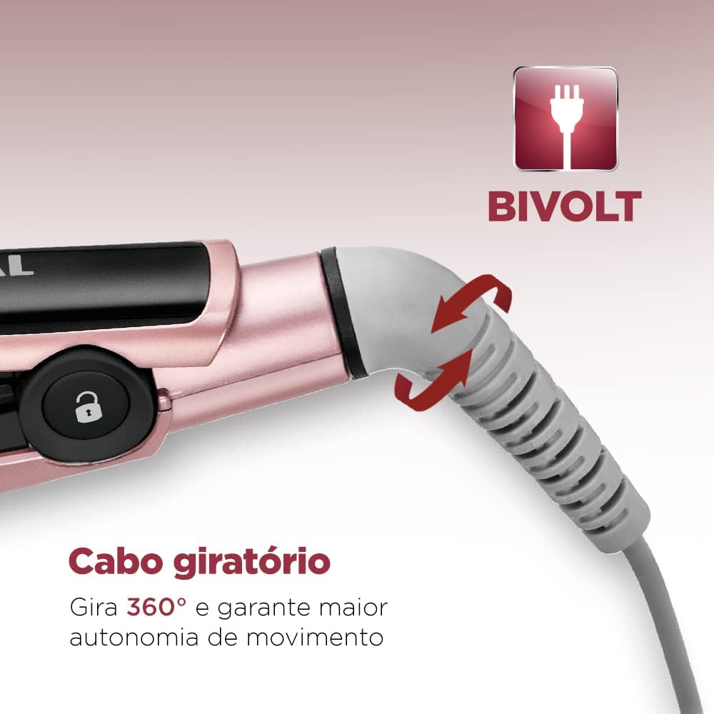 Prancha Alisadora Mondial P-20 Golden Rose/Preto Bivolt — foto 5
