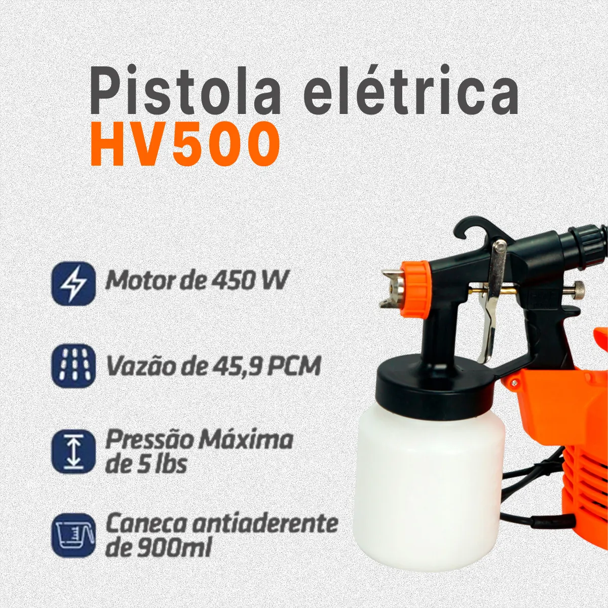 Pistola de Pintura Intech HV500 450W com Sistema HVLP — foto 4