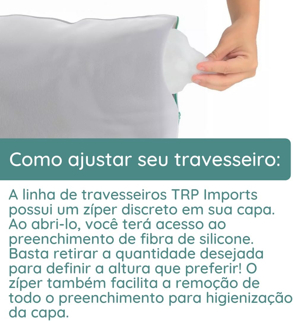 Travesseiro Antialérgico de Fibra de Silicone com Altura Ajustável — foto 6