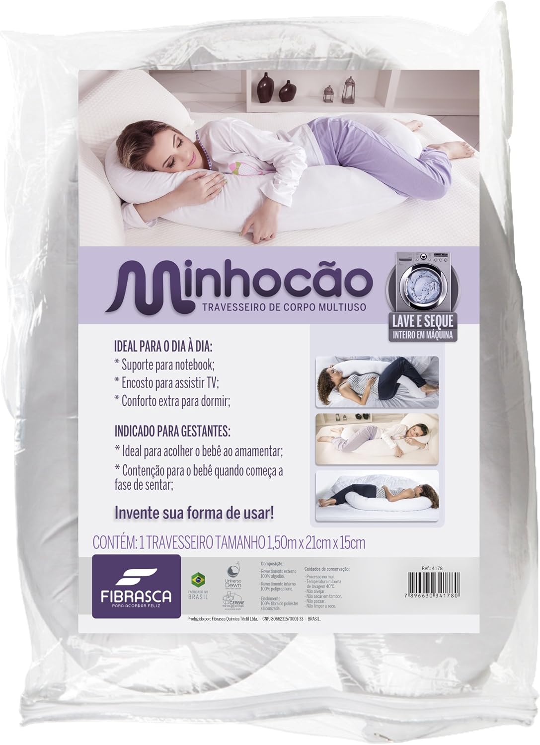 Travesseiro Ergonômico Minhocão Fibrasca para Alinhamento da Coluna