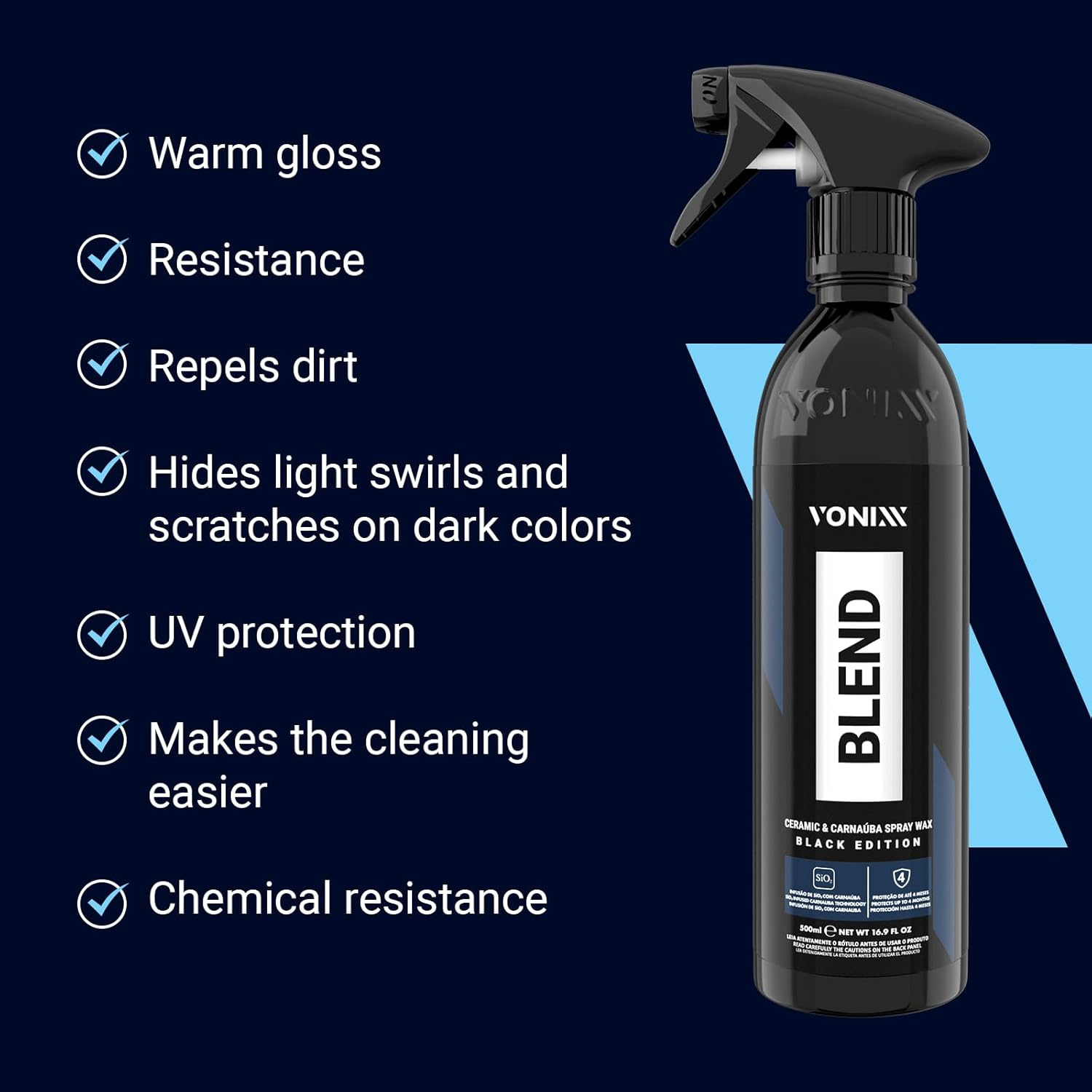 Vonix Blend Ceramic & Carnaúba Spray Wax Black Edition — foto 7