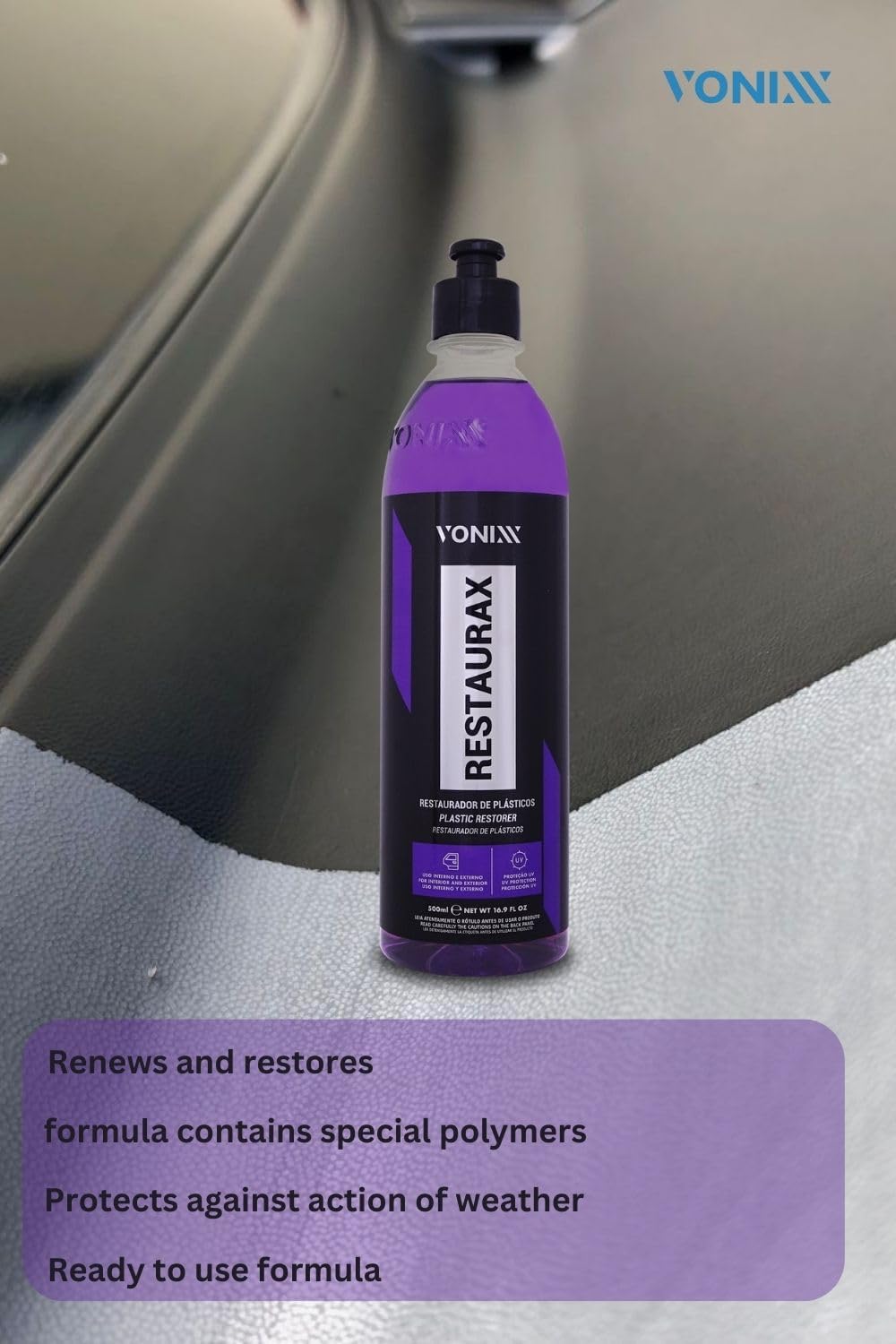 vonixx Restaurax Restaurador de Plásticos 500ml — foto 3